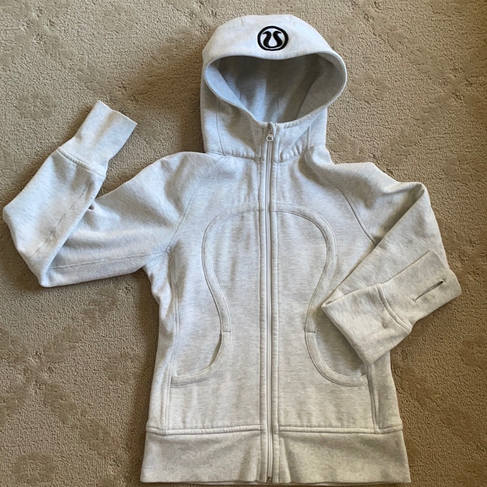 Lululemon white zipper hoodie sweatshirt size 6